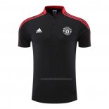 Camiseta Polo del Manchester United 2022-2023 Negro y Rojo