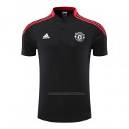 Camiseta Polo del Manchester United 2022-2023 Negro y Rojo