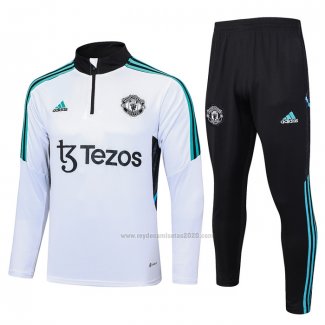 Chandal de Sudadera del Manchester United Nino 2023-2024 Blanco