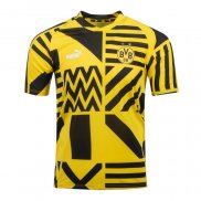 Camiseta Pre Partido del Borussia Dortmund 2022 Amarillo y Negro