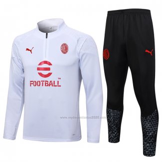 Chandal de Sudadera del AC Milan 2023-2024 Blanco