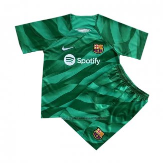 Camiseta Barcelona Portero Nino 2023-2024 Verde