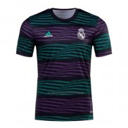 Camiseta Pre Partido del Real Madrid 2022 Verde y Purpura