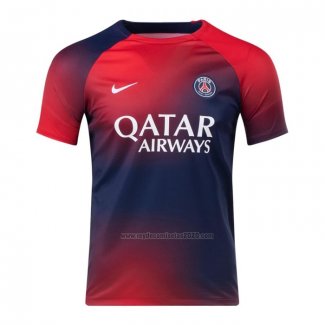 Camiseta Pre Partido del Paris Saint-Germain 2023 Azul y Rojo