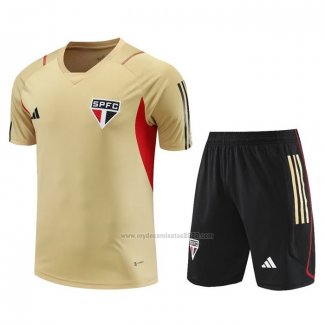 Chandal del Sao Paulo Manga Corta 2023-2024 Amarillo - Pantalon Corto