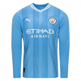 Camiseta Manchester City Primera Manga Larga 2023-2024