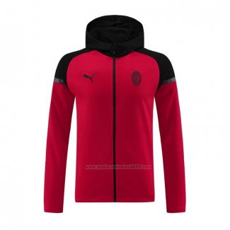 Chaqueta con Capucha del AC Milan 2024-2025 Rojo