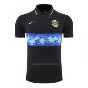 Camiseta Polo del Inter Milan 2022-2023 Negro y Azul