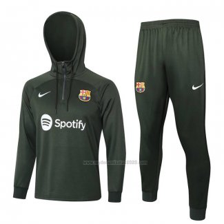 Chandal de Sudadera del Barcelona 2023-2024 Verde Oscuro