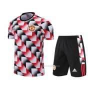 Chandal del Manchester United Manga Corta 2022-2023 Negro y Rojo - Pantalon Corto