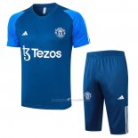 Chandal del Manchester United Manga Corta 2023-2024 Azul - Pantalon Corto