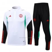 Chandal de Sudadera del Manchester United Nino 2023-2024 Blanco