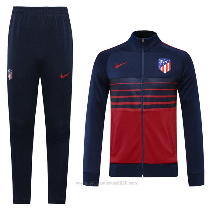 Chandal de Chaqueta del Atletico Madrid 2020-2021 Azul y Rojo - Camisetas de futbol baratas 2019 ...