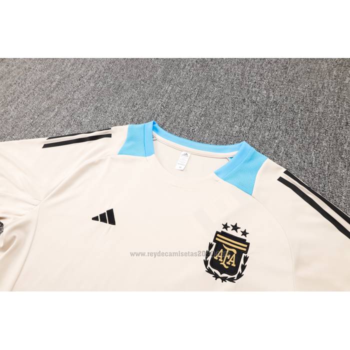 Chandal del Argentina Manga Corta 2024-2025 Amarillo - Pantalon Corto