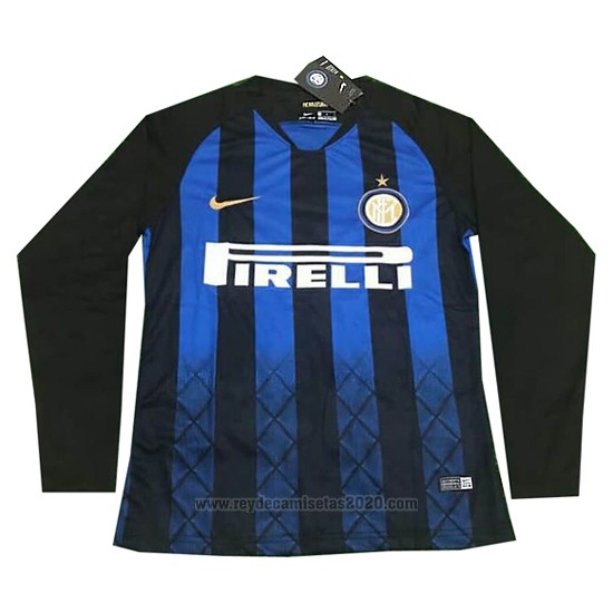 Camiseta Inter Milan Primera Manga Larga 2018-2019 - Camisetas de futbol baratas 2019/2020